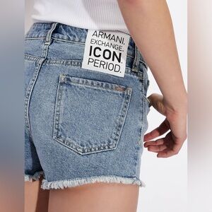 Armani Exchange Blue Jean Shorts Distressed Style A|X 🖤
